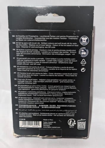 Faber-Castell Black Edition Felt Tip Pen with Soft Brush Nib Pack of 20 - NEW - Thumbnail 2