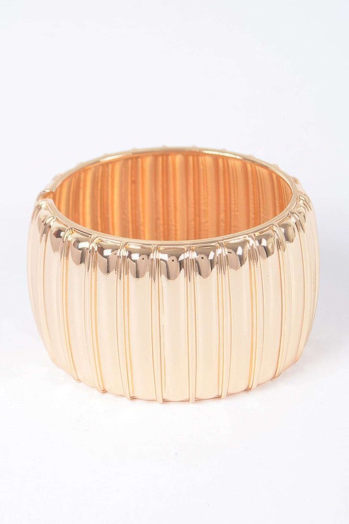 Textured Metal Bangle Bracelet - Gold