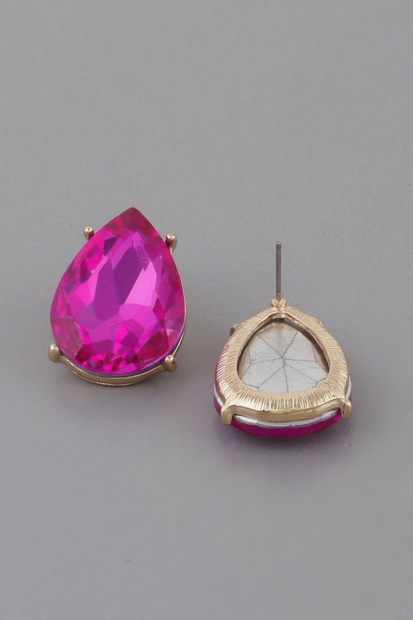 Luxury For You Teardrop Earrings - Gold Fuschia - Thumbnail 4