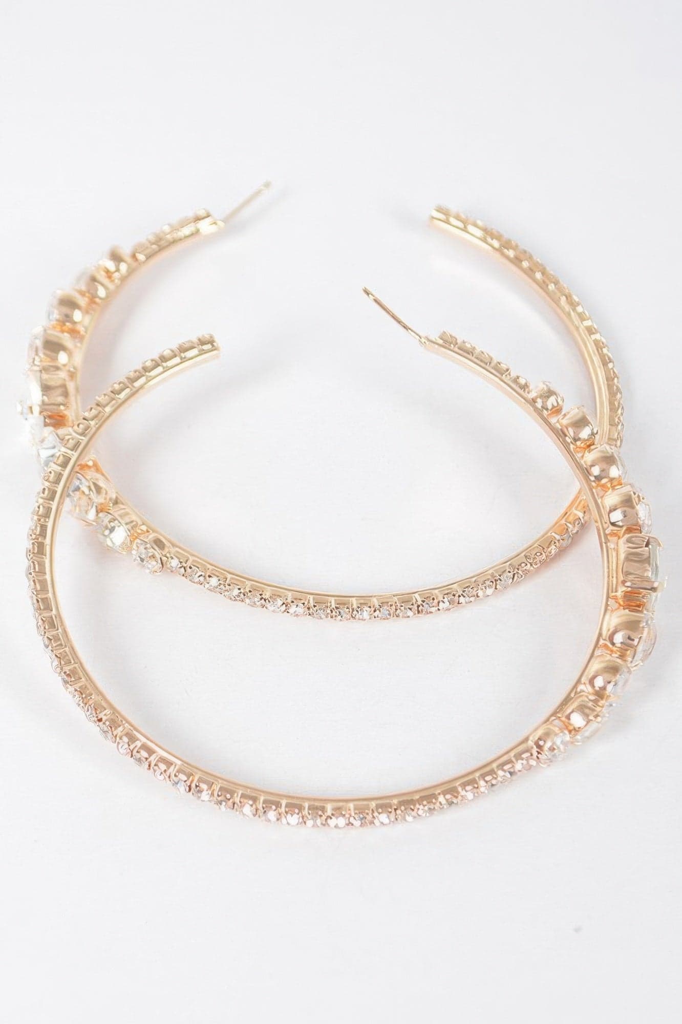 Rhinestone Hoop Earring - Ab - Thumbnail 2