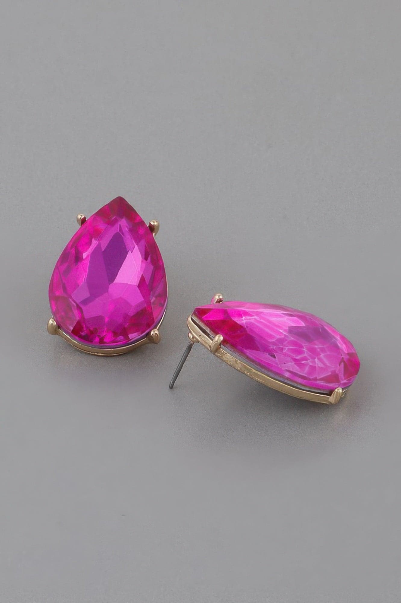 Luxury For You Teardrop Earrings - Gold Fuschia - Thumbnail 3