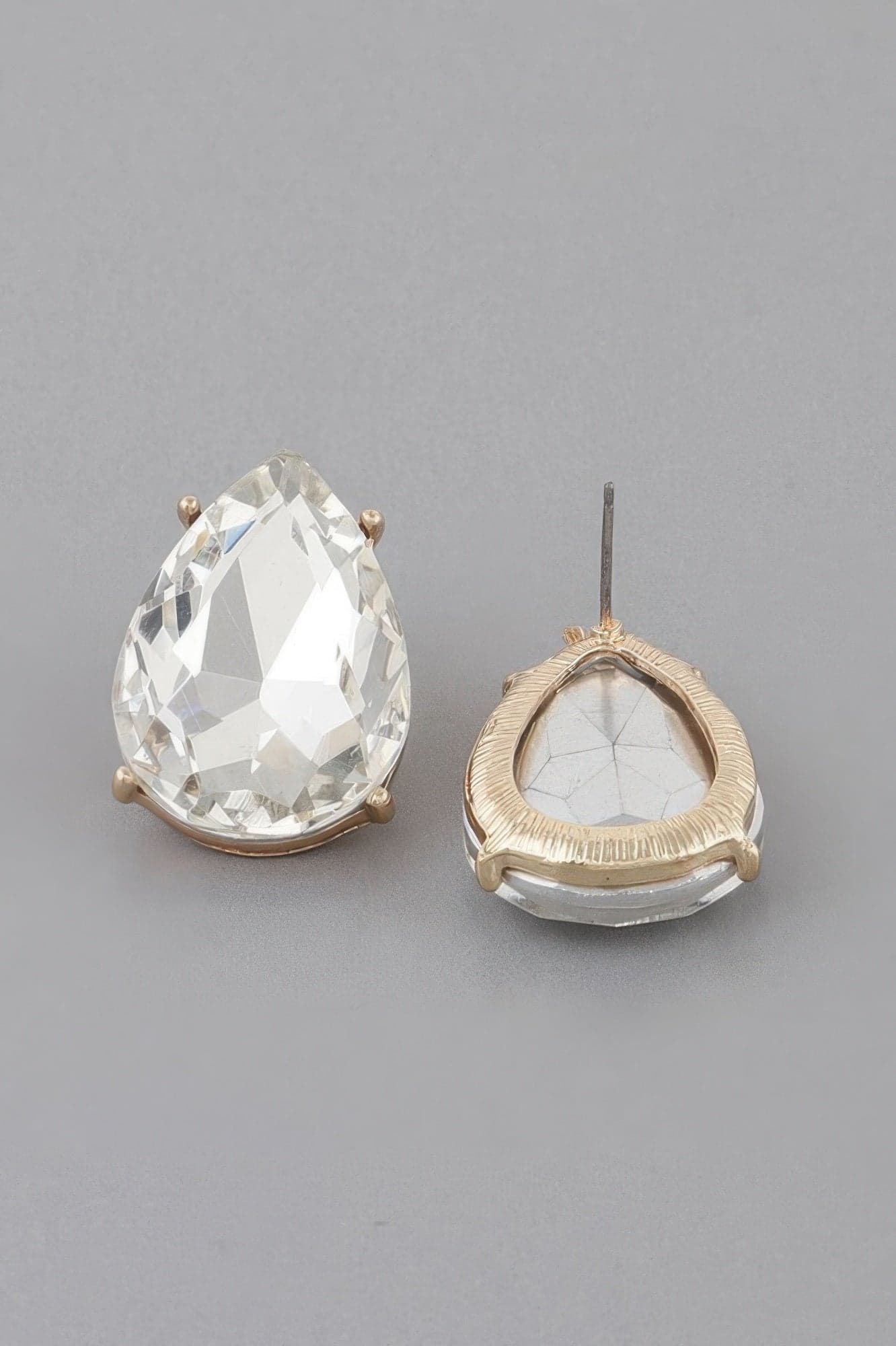 Luxury For You Teardrop Earrings - Gold Clear
