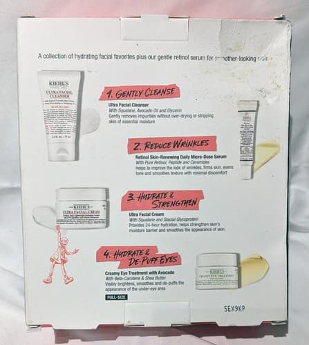 Kiehl’s Fan Favorites Skincare Gift Set Cleanser Retinol Serum Eye Cream - NEW - Thumbnail 2