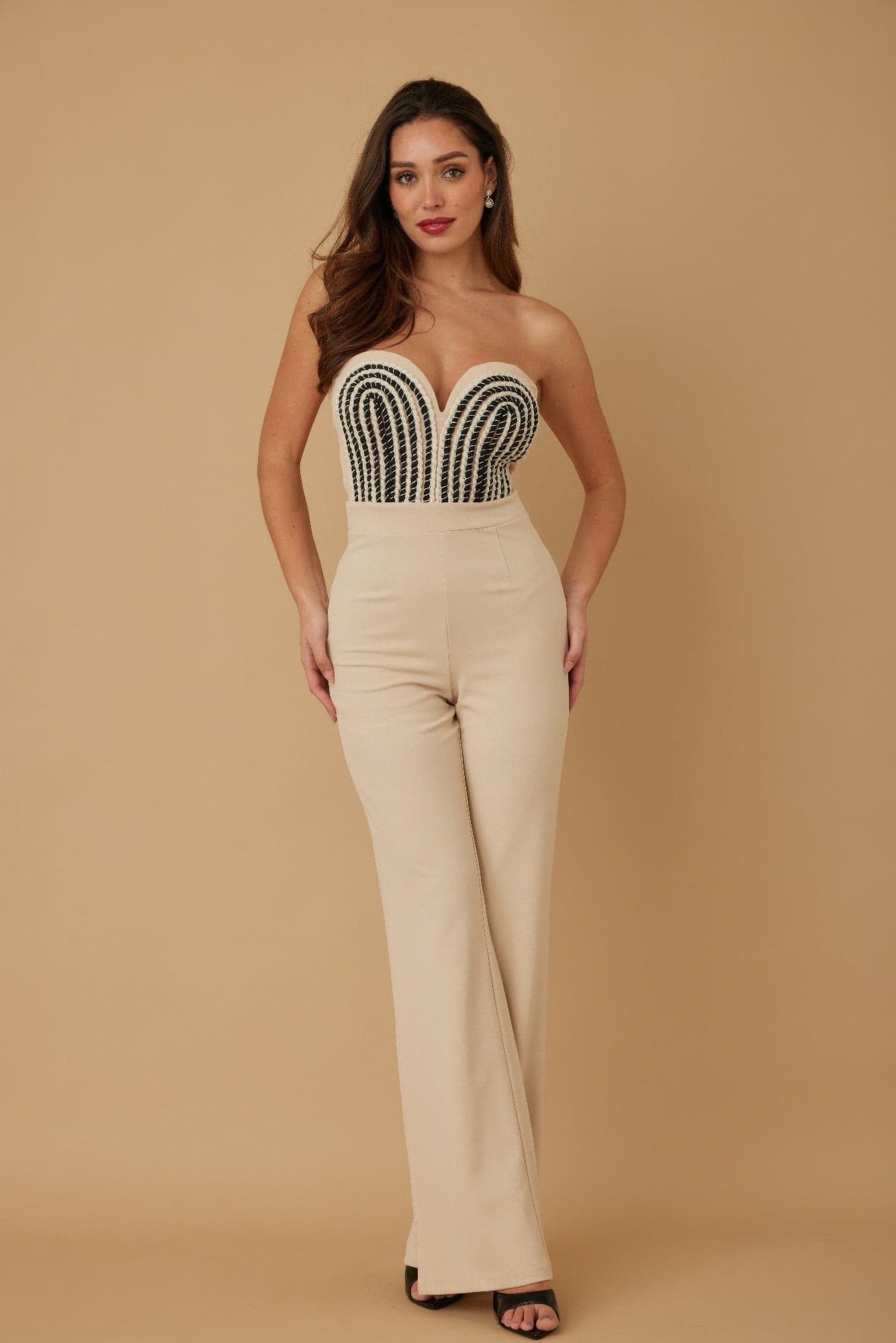 Threaded Twisted Rope Knot Tie Jumpsuit - S