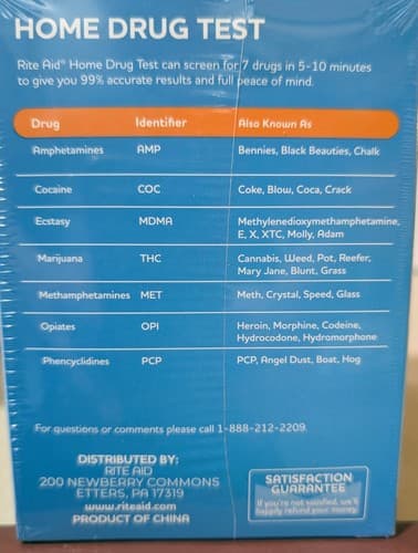 Rite Aid Home Drug Test, 7 Drugs Tested, ONE TEST - EXP 06/30 - NEW - Thumbnail 2