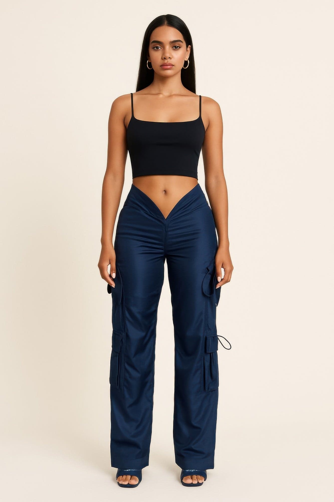 V Cut Cargo Pants - L - Thumbnail 3
