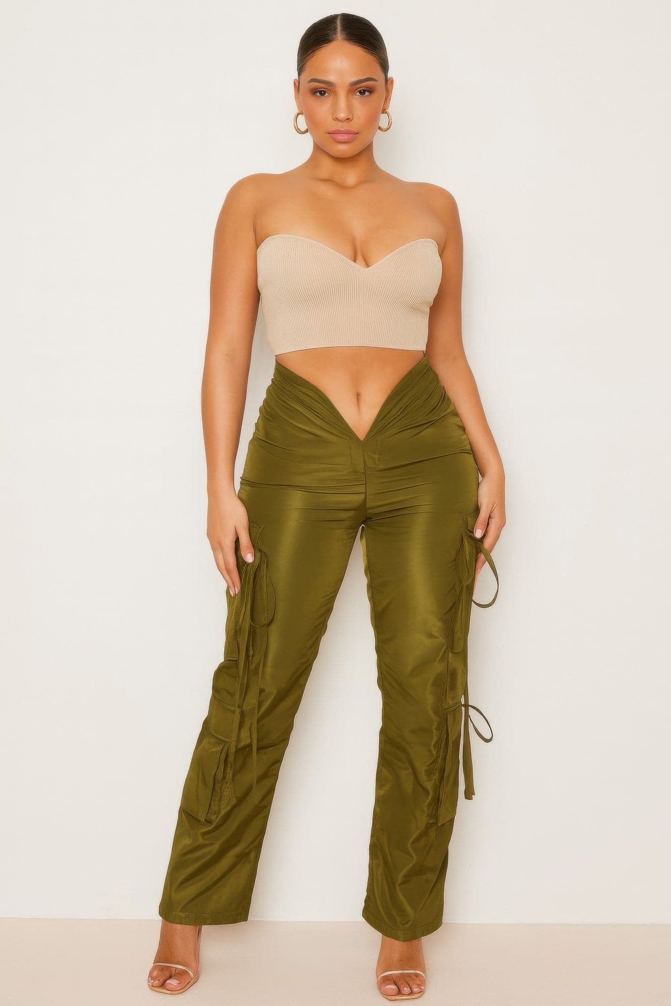 V Cut Cargo Pants - S - Thumbnail 3
