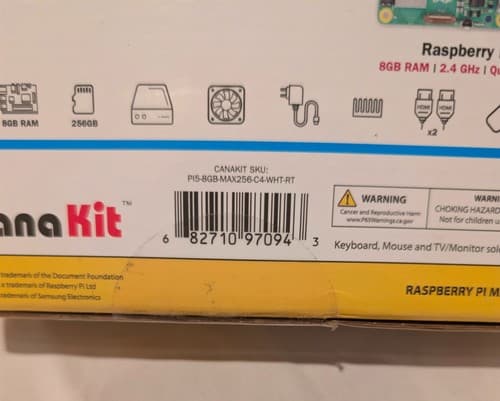 CanaKit Raspberry Pi 5 Starter Max Kit (8GB RAM) 256GB MicroSD - White - NEW - Thumbnail 3