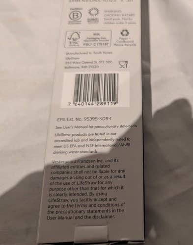 Lifestraw Sip Stainless Steel Water Filter Straw with Carry Case Included - NEW - Thumbnail 3