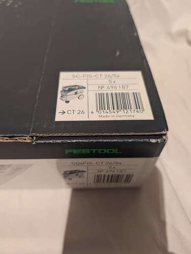 Festool 496187 Selfclean Filter Bag SC-FIS-CT 26/5X For CT 26 (5-Pack) - NEW - Thumbnail 2