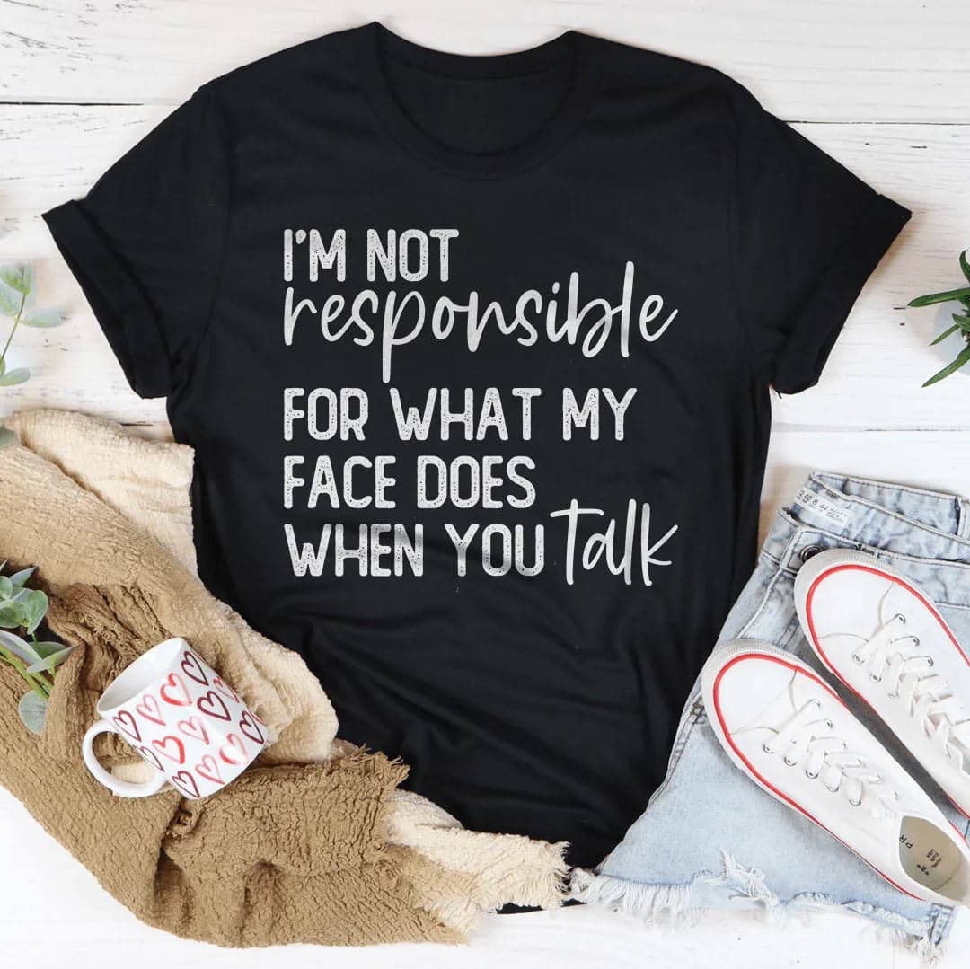 I’m Not Responsible For What My Face Does Tee - Mauve / L - Thumbnail 2