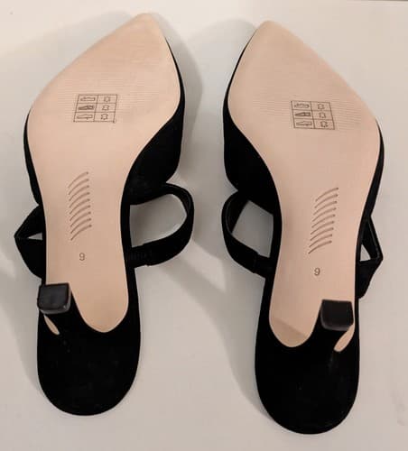 Paige Pia Pointed Toe Slip On High Heel Pumps - Black Suede - Size 9 - NEW - Thumbnail 4