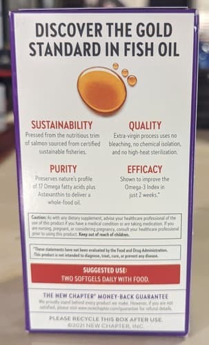 New Chapter Wholemega - Whole Fish Oil - 180ct Softgels - EXP 11/28 - NEW - Thumbnail 2