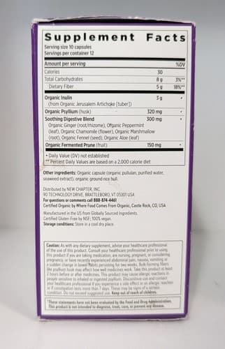 New Chapter All-flora Multi-Fiber Blend - 120ct Capsules - EXP 03/27 - NEW - Thumbnail 2
