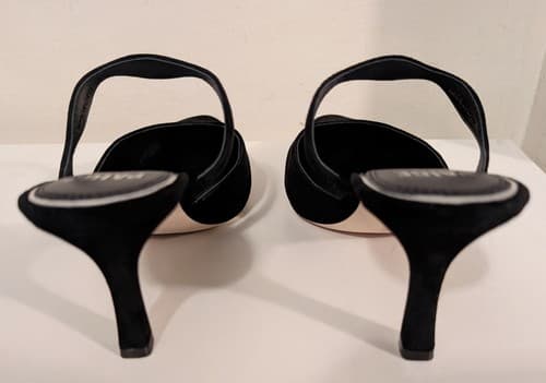 Paige Pia Pointed Toe Slip On High Heel Pumps - Black Suede - Size 9 - NEW - Thumbnail 3