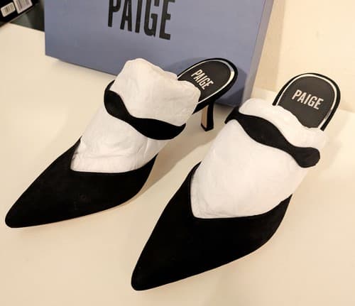 Paige Pia Pointed Toe Slip On High Heel Pumps - Black Suede - Size 9 - NEW - Thumbnail 5