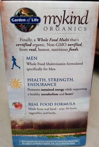 Garden of Life Mykind Organics Men's Multi - 120 Vegan Tablets - EXP 04/28 - NEW - Thumbnail 2