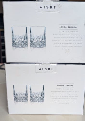 TWO Sets of 2 Viski Admiral Tumblers - Four 10oz Glasses Total - NEW - Thumbnail 2