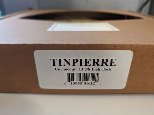 Roger Lascelles Shabby Chic 14" Cornucopia Tin Clock - NEW - Thumbnail 3
