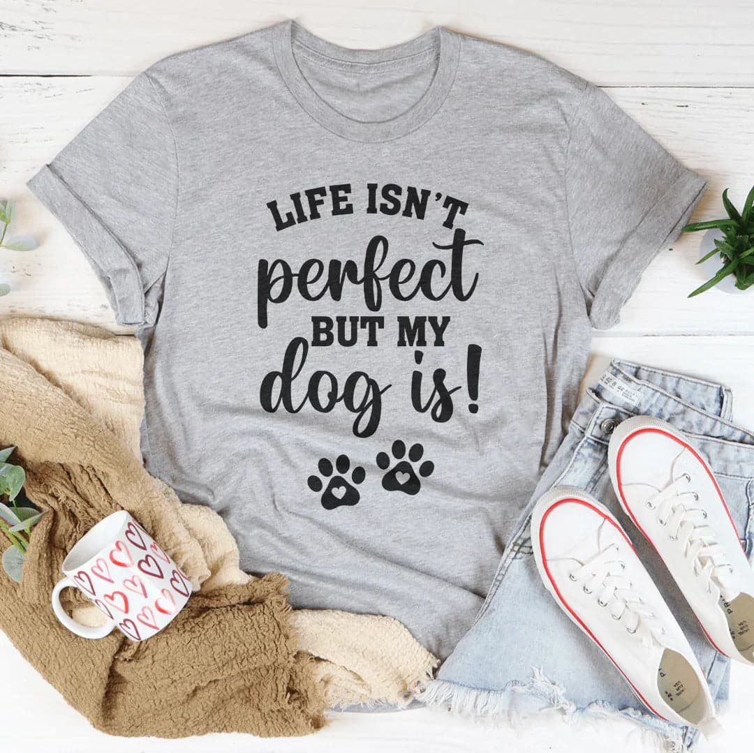 Life Isn't Perfect But My Dog Is Tee - Black Heather / 3XL - Thumbnail 3