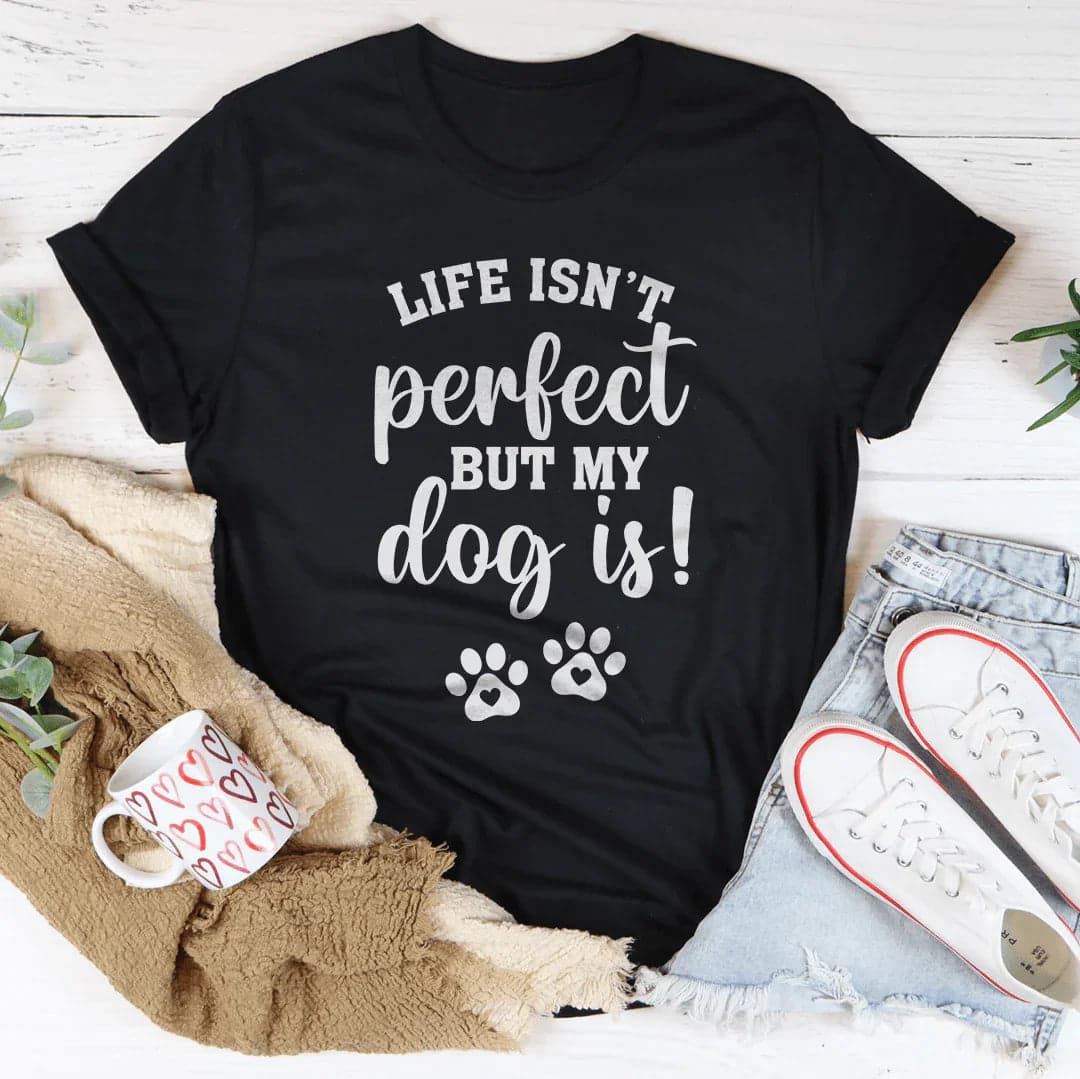 Life Isn't Perfect But My Dog Is Tee - Black Heather / 3XL - Thumbnail 2