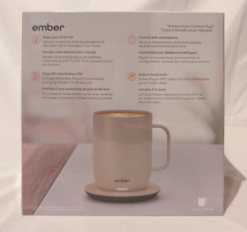 Ember Mug2 CM191416US Temperature Control Smart Mug Ceramic Sandstone 14oz - NEW - Thumbnail 2