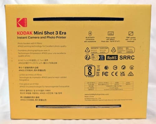 Kodak Mini Shot 3 ERA MS300 2-in-1 Instant Camera & Photo Printer Yellow - NEW - Thumbnail 2