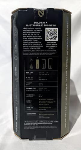 Nemo Tensor Extreme Conditions Ultralight Insulated Sleeping Pad (72"x20") - NEW - Thumbnail 3