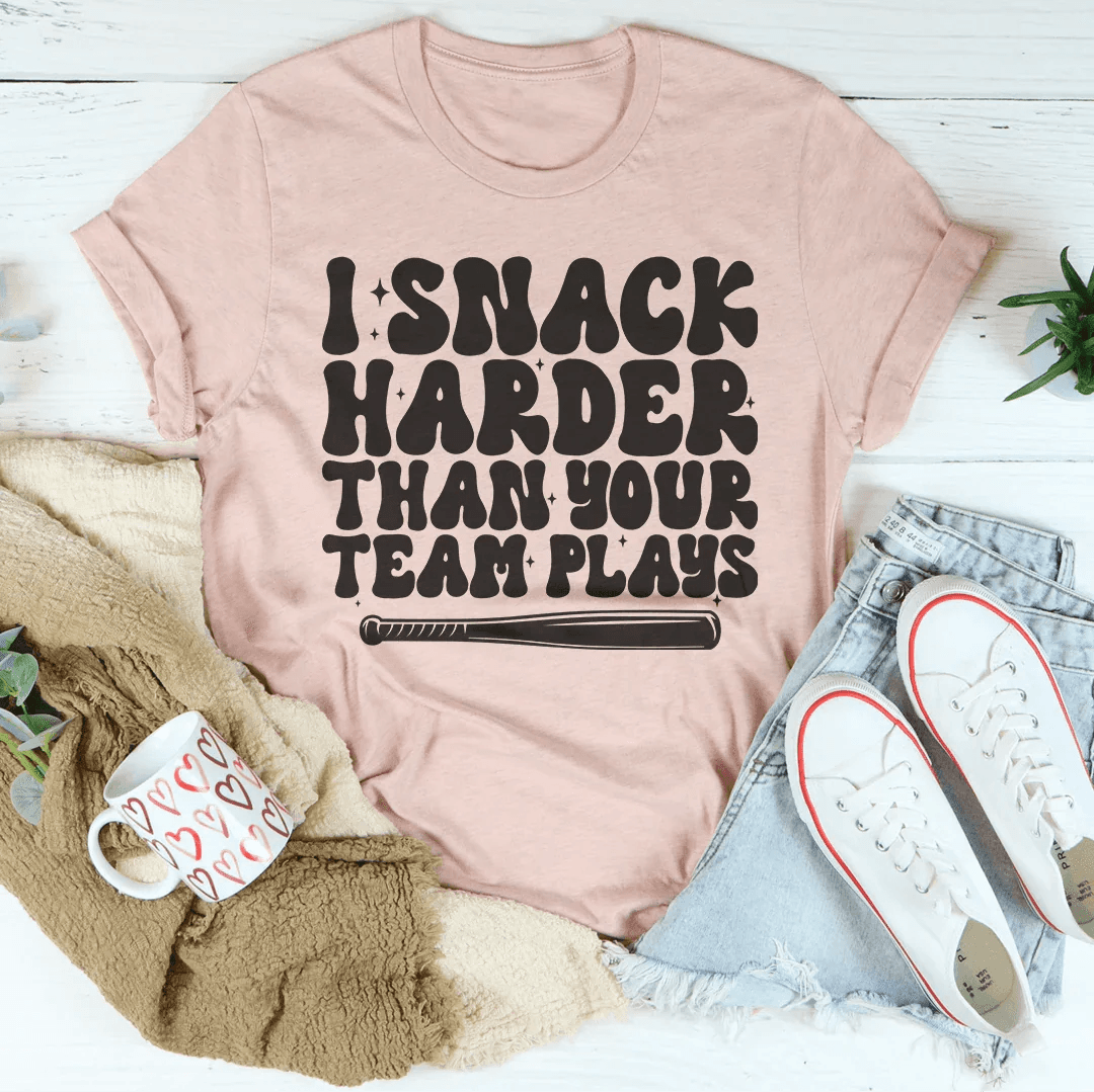 I Snack Harder Than Your Team Plays Tee - Black Heather / 3XL - Thumbnail 2