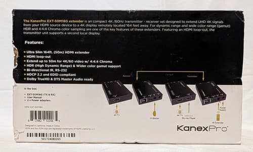 KanexPro 4K HDR HDMI 2.0 over Cat 7/6/5e Extender Set (18 Gb/s) - NEW - Thumbnail 2