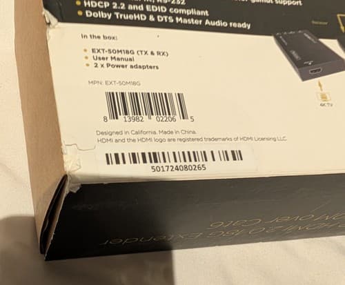 KanexPro 4K HDR HDMI 2.0 over Cat 7/6/5e Extender Set (18 Gb/s) - NEW - Thumbnail 3