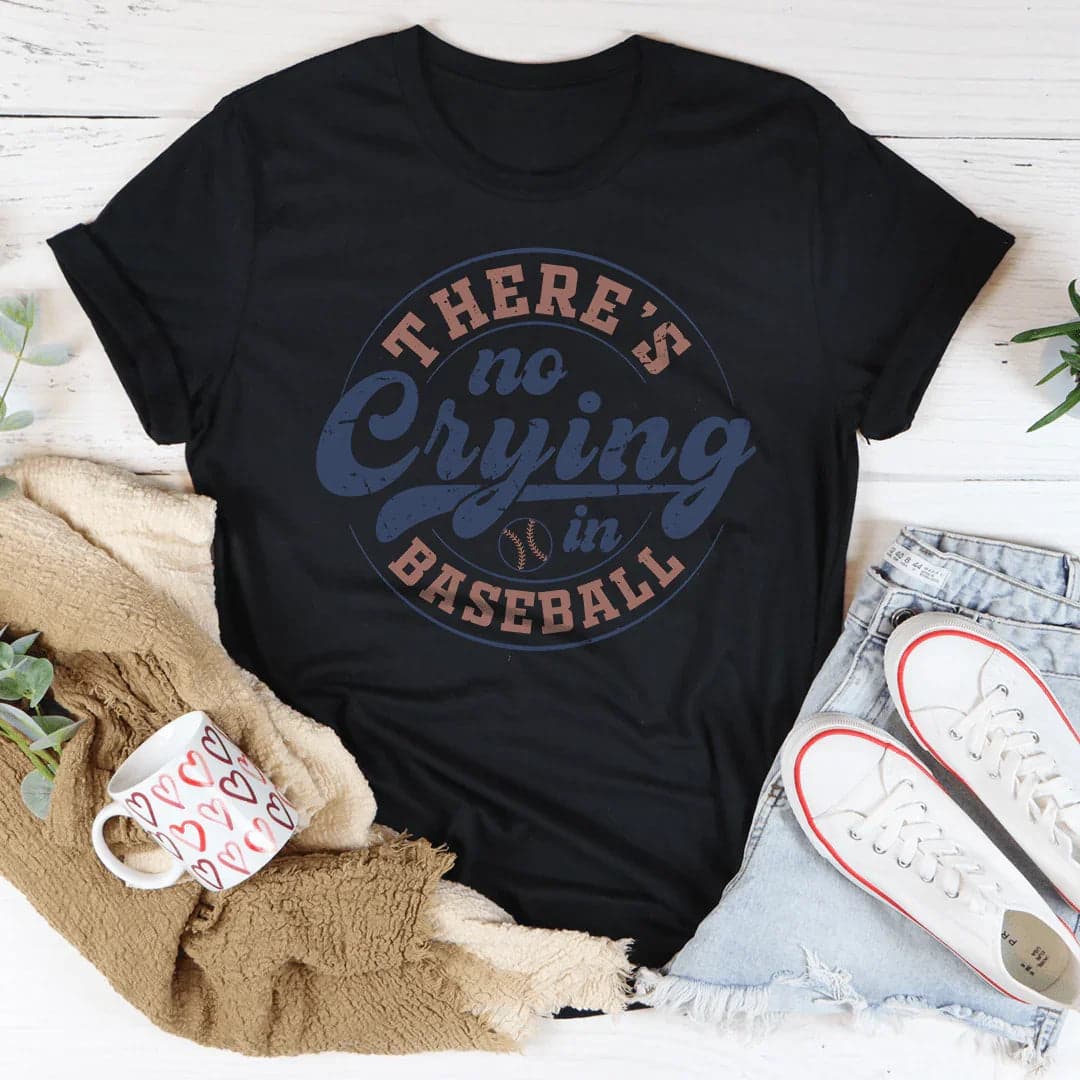 There Is No Crying In Baseball Tee - Athletic Heather / L - Thumbnail 4