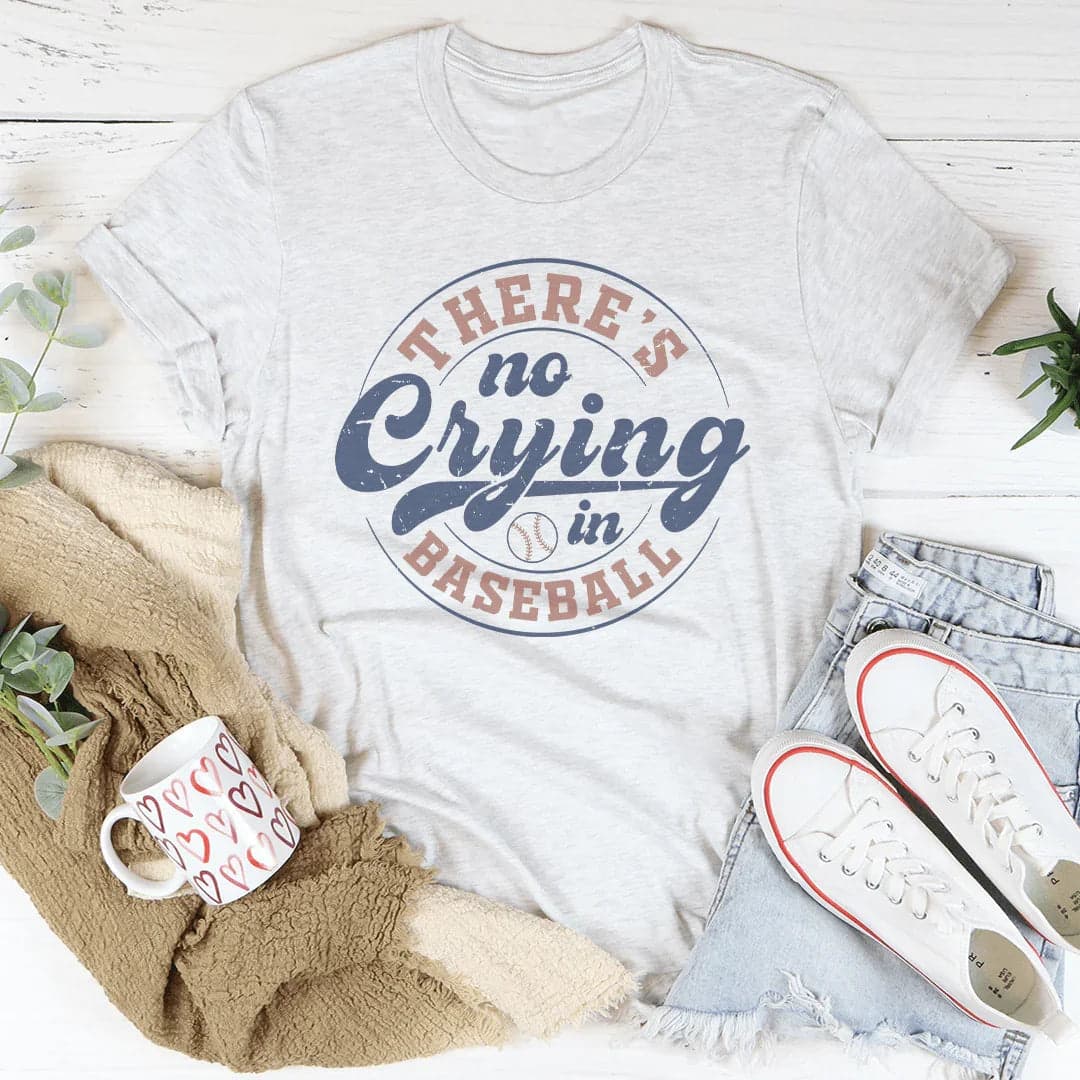 There Is No Crying In Baseball Tee - Athletic Heather / M - Thumbnail 3