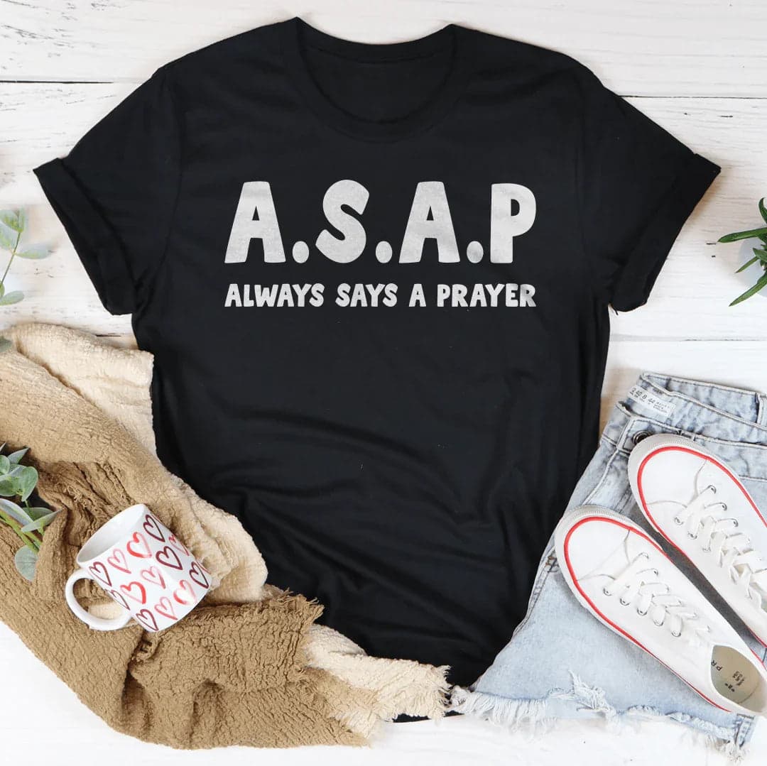 Always Says A Prayer Tee - Athletic Heather / L - Thumbnail 3