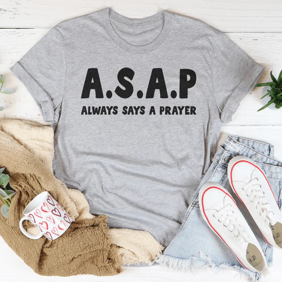 Always Says A Prayer Tee - Black Heather / 2XL - Thumbnail 2