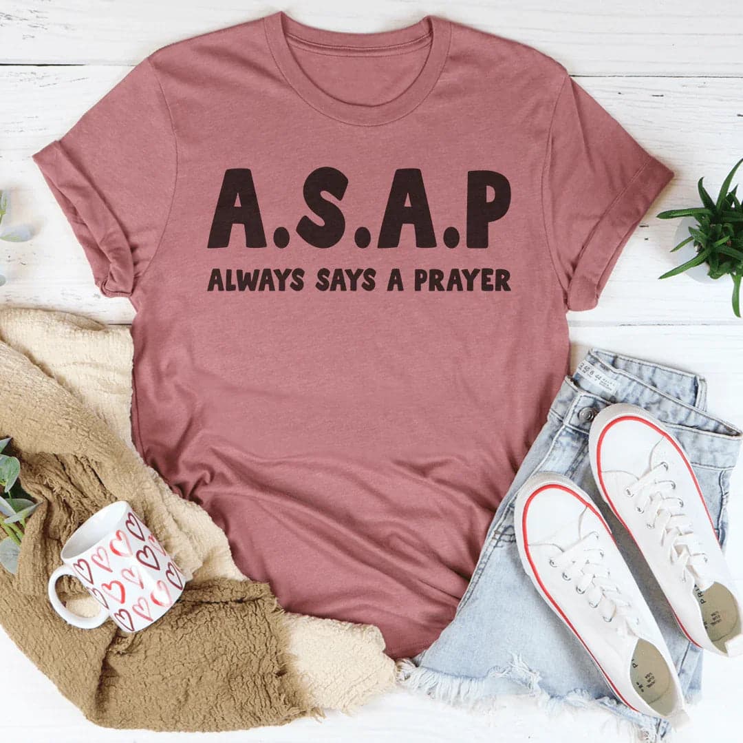 Always Says A Prayer Tee - Black Heather / L - Thumbnail 4