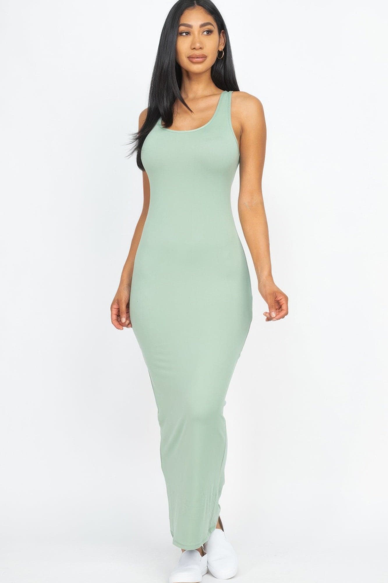 Solid Basic Maxi Dress - Taupe / S - Thumbnail 17
