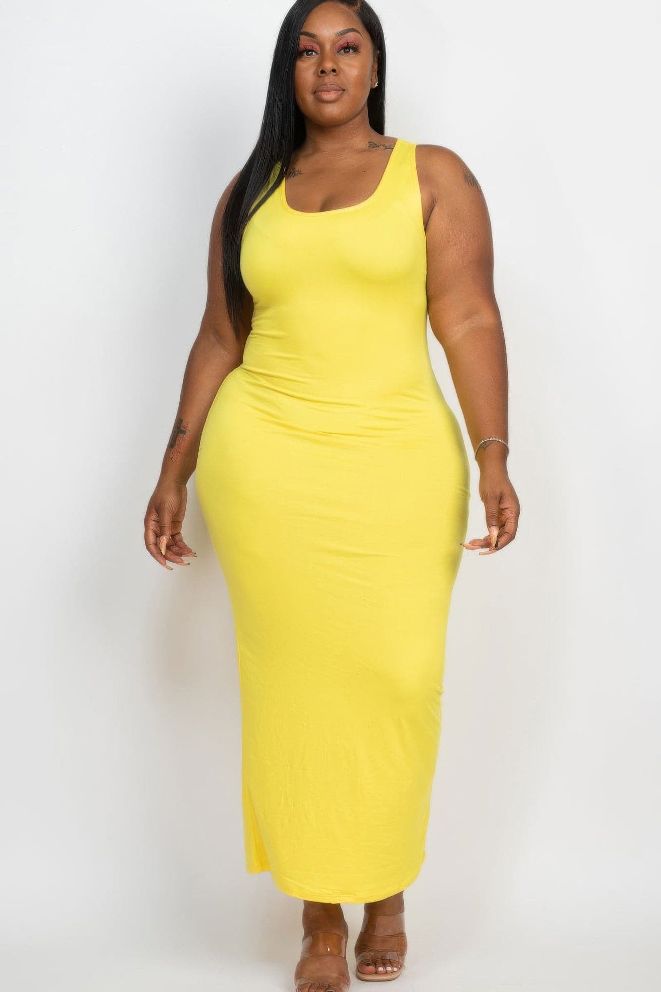 Plus Size Solid Basic Maxi Dress - Grape / 1XL - Thumbnail 16