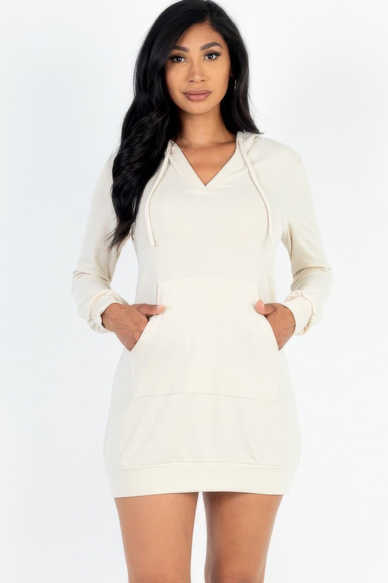 French Terry Hoodie Mini Dress - Grape / M - Thumbnail 8