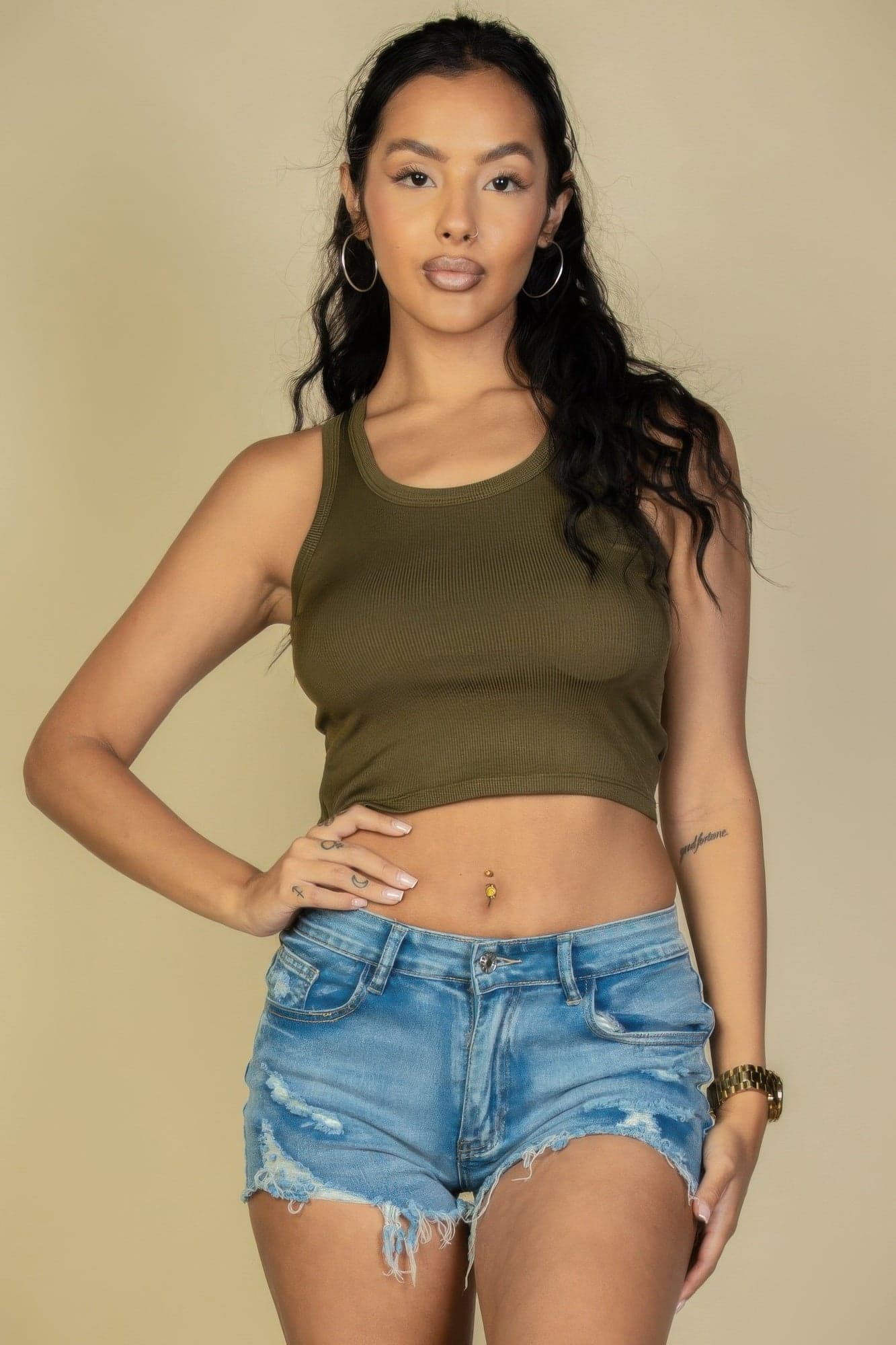 Ribbed Tank Top - Fuchsia / L - Thumbnail 17