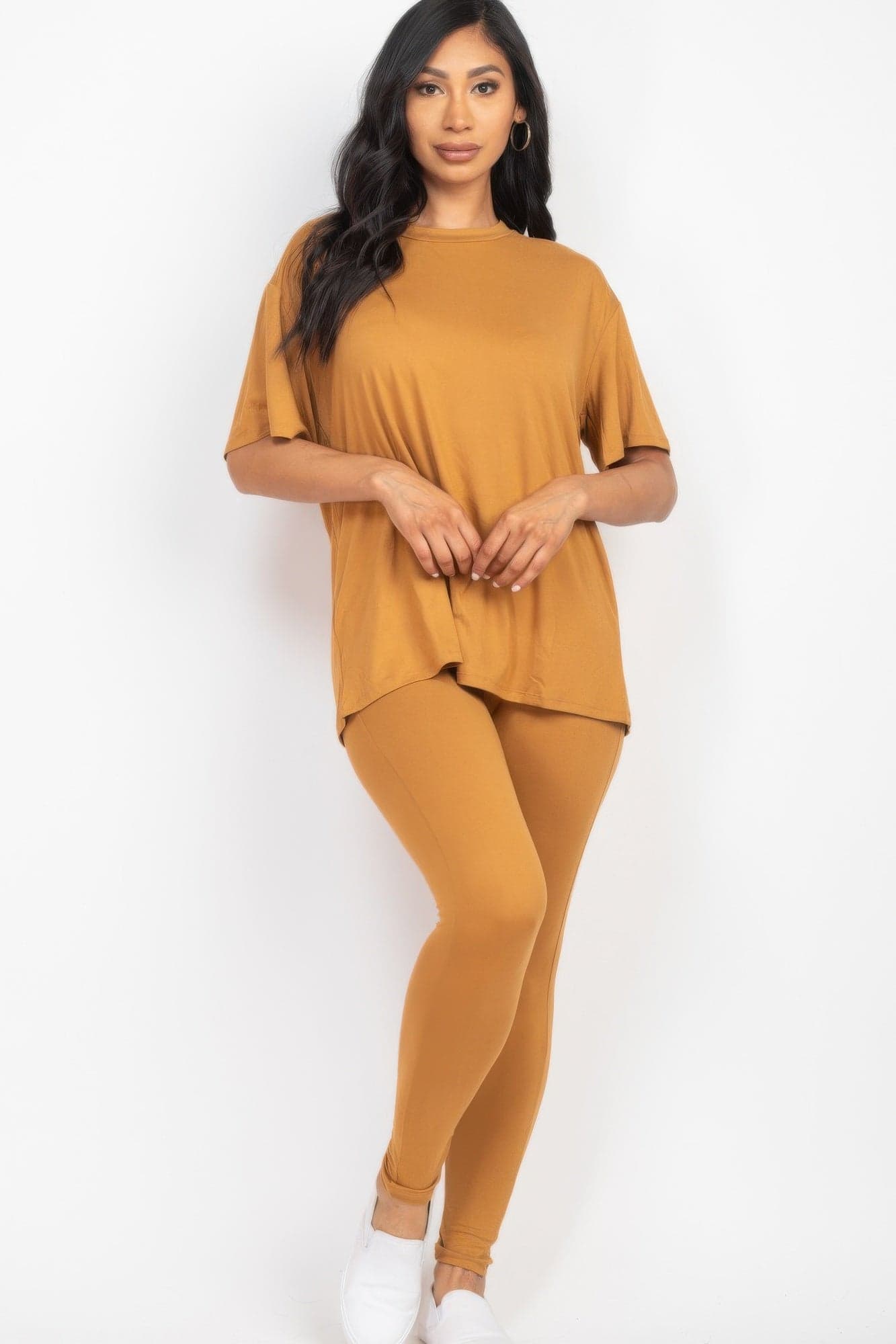 Oversized T-shirt & Leggings Set - Tomato Cream / S - Thumbnail 2