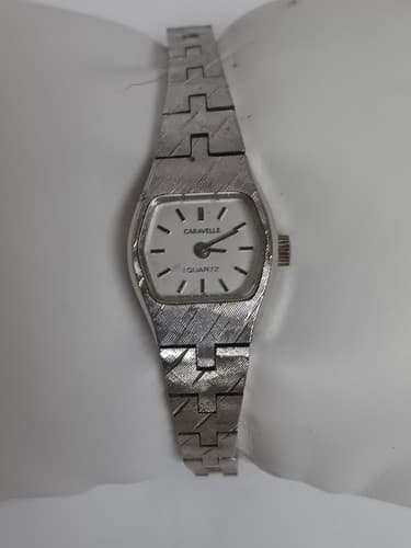 Vintage Womans Caravelle by Bulova Quartz Wrist Watch Silver Toned - Thumbnail 7