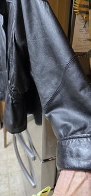 Women's Black Leather Vintage 1980's Moto Jacket Midnight Oil Large - Thumbnail 5