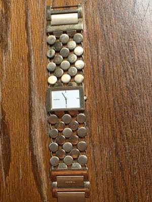 Fossil F2 Gold Toned Wide Dot Quartz Women's Wrist Watch ES1451 - Thumbnail 4