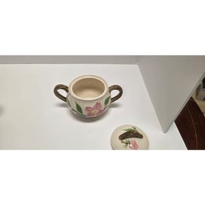 Vintage El Rancho Desert Rose Pre-Franciscan(1930s) Sugar + Creamer /w Lid - Thumbnail 12