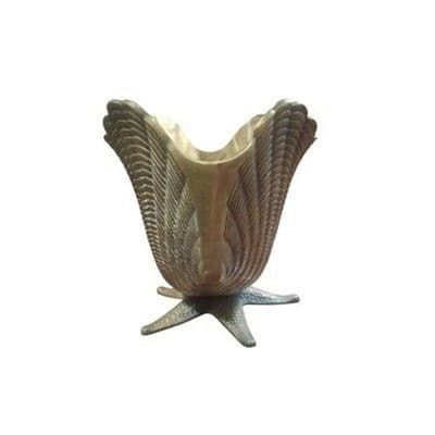 Vintage MCM Brass Seashell Starfish Planter 5.5" Coastal Hollywood Regency - Thumbnail 4