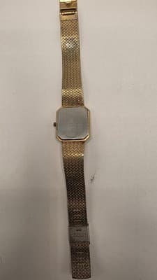 Vintage Elgin FL-233-017 Quartz Mens Dress Watch Gold Tone Square Octagon - Thumbnail 3