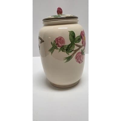 Vintage Franciscan Desert Rose Biscuit Barrel - Made in England - Hand Painted - Thumbnail 2