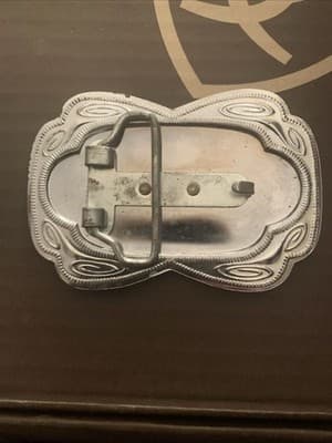 Western Cowboy Belt Buckle Silver With Gold Horse And Horse Shoe Southwestern - Thumbnail 3