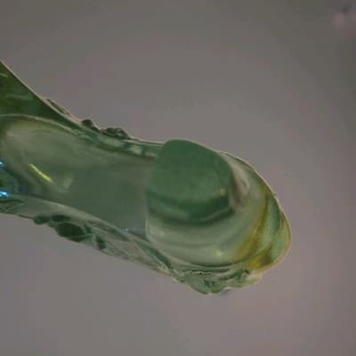 Vintage Fenton Cabage Rose Perfect Shoe Light Green Teal Impressed Makers Mark - Thumbnail 5